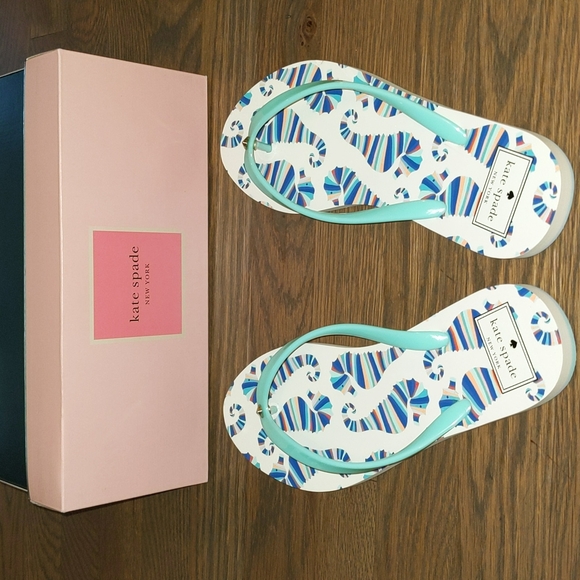 NEW Kate Spade Feldon Flip Flop in Seahorse Print - Picture 10 of 15